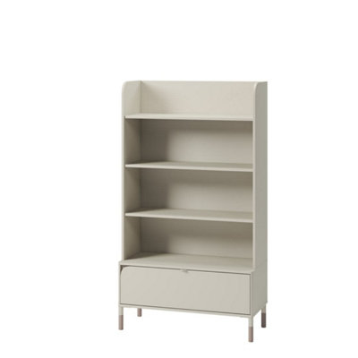 Harmony HR-02 Bookcase in Cashmere & Truffle - 890mm x 1590mm x 400mm - Elegance Meets Practical Storage