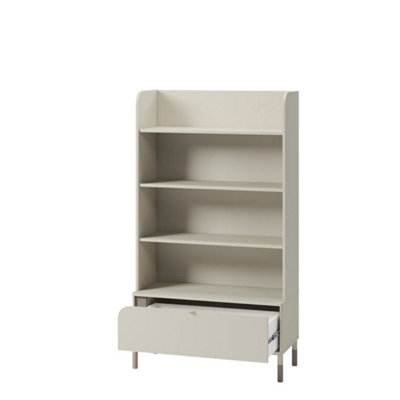 Harmony HR-02 Bookcase in Cashmere & Truffle - 890mm x 1590mm x 400mm - Elegance Meets Practical Storage