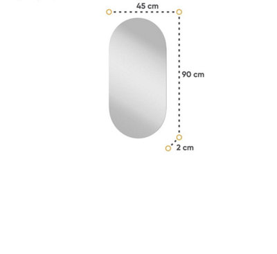 Harmony HR-04 Oval Mirror - 900mm x 450mm - Modern Elegance for Any Room