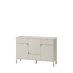 Harmony HR-06 Sideboard Cabinet in Cashmere & Truffle - 1300mm x 870mm x 400mm - Modern Elegance with Ample Storage