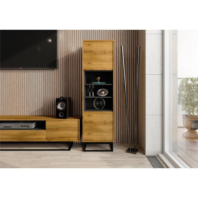 Harmony Loft Display Cabinet 175cm - Dark Oak