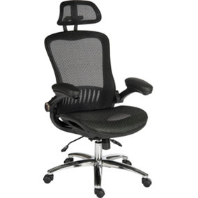 Harmony Mesh Executive Chair Black with removable headrest, gas lift seat height adjustment and tilt to seat and back