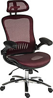 Harmony Mesh Executive Chair Red with removable headrest, gas lift seat height adjustment and tilt to seat and back