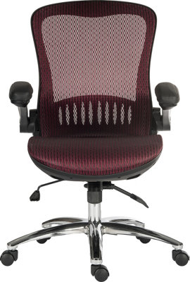 Harmony Mesh Executive Chair Red with removable headrest, gas lift seat height adjustment and tilt to seat and back