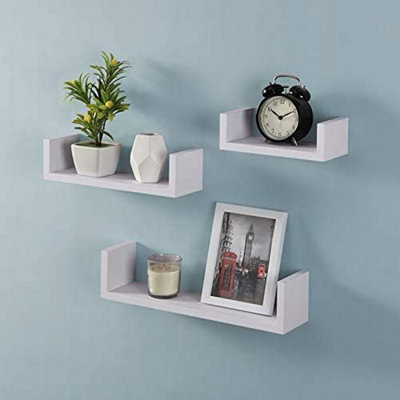 Harmony Shelf Set of 3 Floating Wall Shelves Shelving Unit Storage Living Room Bedroom