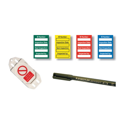 Harness Strap Inspection Tagging Kit - Multi-Coloured - 40 Tags, 20 ...