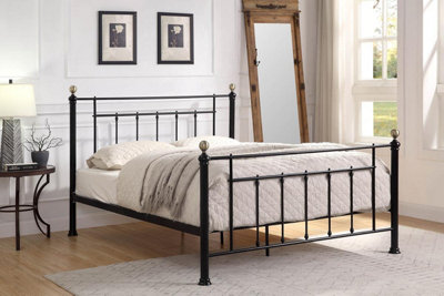 Harpenden Black Metal Small Double Bed Frame 4ft | DIY at B&Q