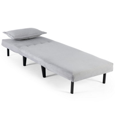 Harper 1 Seater Folding Clic Clac Fabric Living Room Lounge Futon Sofa Bed Grey