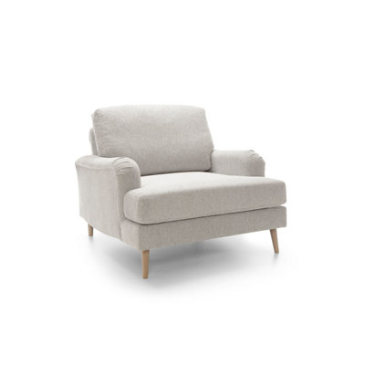 Harper Chenille Armchair Cream | DIY at B&Q