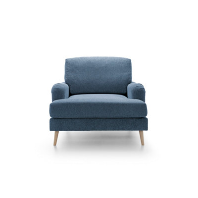 Harper Chenille Armchair Dark Blue
