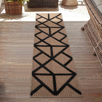 Harper Diamond Pattern Water Resistant Garden Rug Indoor Outdoor Area ...