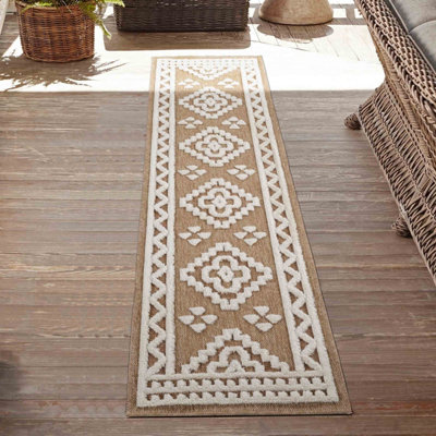 Harper Diamond Pattern Water Resistant Garden Rug Indoor Outdoor Area ...