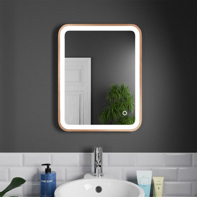 Harper & Harlow 390x500 Vela Brushed Brass LED Illuminated Bathroom Mirror