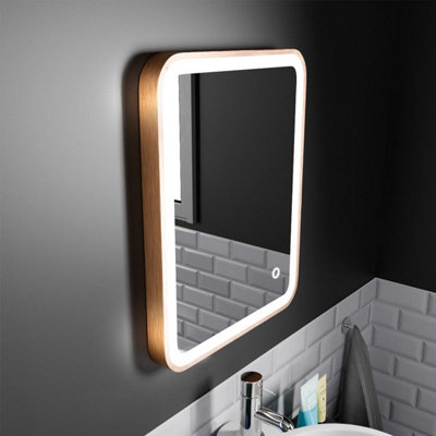Harper & Harlow 390x500 Vela Brushed Brass LED Illuminated Bathroom Mirror