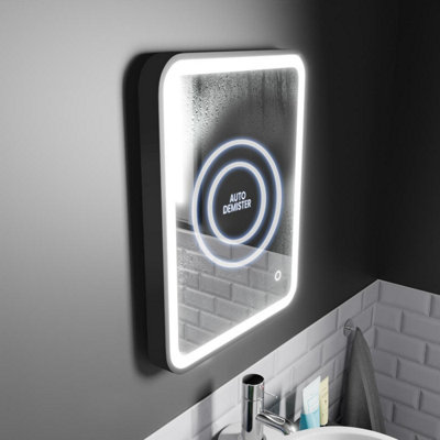 Harper & Harlow 390x500 Vela Matt Black LED Illuminated Bathroom Mirror