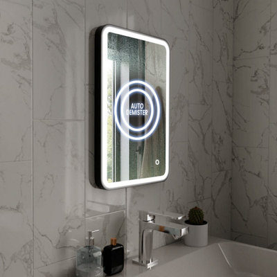 Harper & Harlow 400x600 Vela Matt Black LED Illuminated Bathroom Mirror