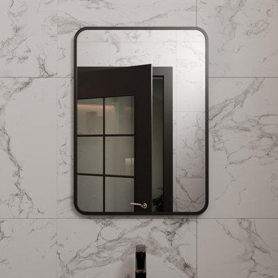 Harper & Harlow 500x700 Antila Black Rounded Edge Mirror