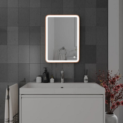 Harper & Harlow 500x700 Vela Brushed Brass LED Illuminated Bathroom Mirror
