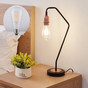 Harper Living 1-ST64-Clear Bulb Included Black and Copper Table Lamp