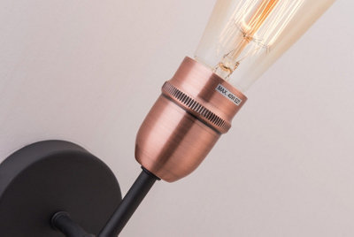 Caged Floor Lamp, 3 Lights, On/Off Switch, Black Vintage Finish, LED C