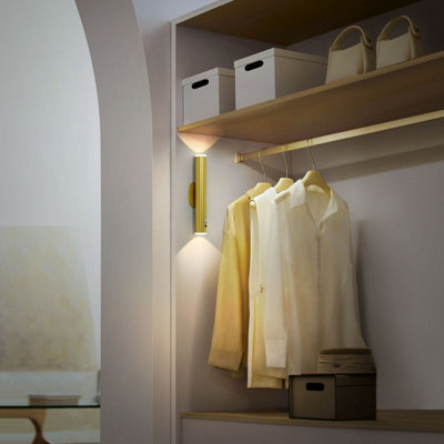 HARPER LIVING 2 Packs Battery Operated Wall Lights with Motion Sensor Rechargeable Wall Lamp Indoor LED