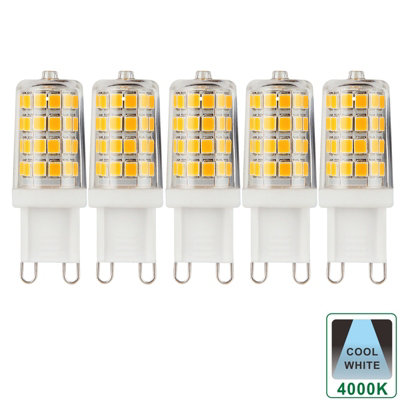 Harper Living 3.5 Watts G9 LED Bulb Clear Capsule Cool White Non-Dimmable, Pack of 5