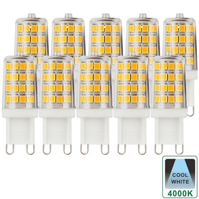 Harper Living 3 Watts G9 LED Bulb Clear Capsule Cool White Dimmable, Pack of 10