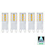 Harper Living 3 Watts G9 LED Bulb Clear Capsule Cool White Non-Dimmable, Pack of 5