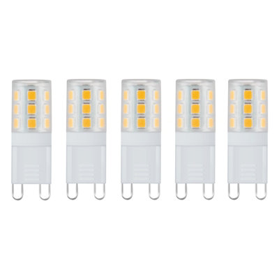 Harper Living 3 Watts G9 LED Bulb Clear Capsule Warm White Non-Dimmable, Pack of 5