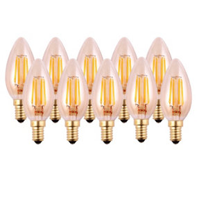 Harper Living 4.5 Watts E14 LED Bulb Amber Candle Warm White Dimmable, Pack of 10