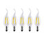 Harper Living 4.5 Watts E14 LED Bulb Clear Flame Tip Warm White Dimmable, Pack of 5