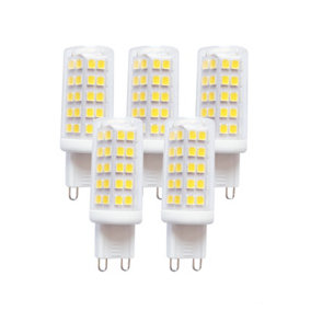 Harper Living 4 Watts G9 LED Bulb Clear Capsule Warm White Dimmable, Pack of 5