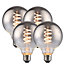 Harper Living 4 Watts G95 E27 LED Bulb Smoked Globe Warm White Dimmable, Pack of 4