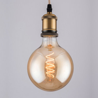 Harper Living 4 Watts G95 E27 LED Bulb Vintage Globe Warm White Dimmable, Pack of 4
