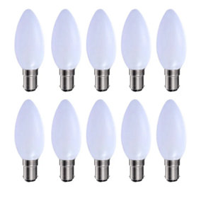 Harper Living 5 Watts B15 SBC Small Bayonet LED Light Bulb Opal Candle Warm White Dimmable, Pack of 10
