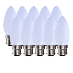 Harper Living 5 Watts B22 LED Bulb Opal Candle Warm White Dimmable, Pack of 10
