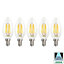 Harper Living 5 Watts E14 LED Bulb Clear Candle Cool White Dimmable, Pack of 5