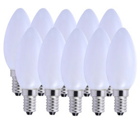 Harper Living 5 Watts E14 LED Bulb Opal Candle Cool White Dimmable, Pack of 10