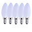 Harper Living 5 Watts E14 LED Bulb Opal Candle Cool White Dimmable, Pack of 5