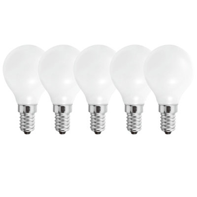 Harper Living 5 Watts E14 LED Bulb Opal Golf Ball Cool White Dimmable, Pack of 5