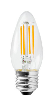 Harper Living 5 Watts E27 LED Bulb Clear Candle Cool White Dimmable, Pack of 10