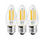 Harper Living 5 Watts E27 LED Bulb Clear Candle Cool White Dimmable, Pack of 3