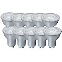 Harper Living 5 Watts GU10 LED Bulb Silver Spotlight Warm White Non-Dimmable, Pack of 10