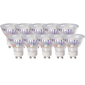 Harper Living 7 Watts GU10 LED Bulb Glass Spotlight Cool White Dimmable, Pack of 10