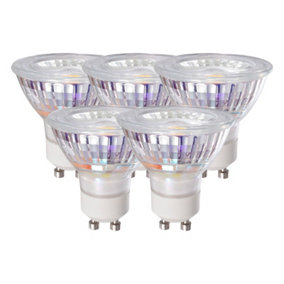 Harper Living 7 Watts GU10 LED Bulb Glass Spotlight Cool White Dimmable, Pack of 5