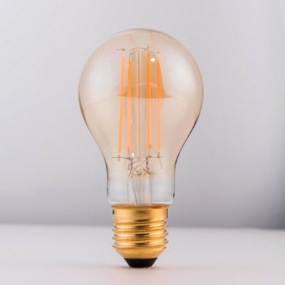 Harper Living 8 Watts A60 E27 LED Bulb Amber Warm White Dimmable, Pack of 5