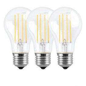 Harper Living 8 Watts A60 E27 LED Bulb Clear Cool White Dimmable, Pack of 3