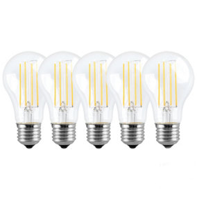 Harper Living 8 Watts A60 E27 LED Bulb Clear Warm White Dimmable, Pack of 5