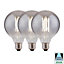 Harper Living 8 Watts G125 E27 LED Bulb Smoked Globe Cool White Dimmable, Pack of 3