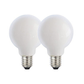 Harper Living 8 Watts G95 E27 LED Bulb Opal Globe Warm White Dimmable, Pack of 2